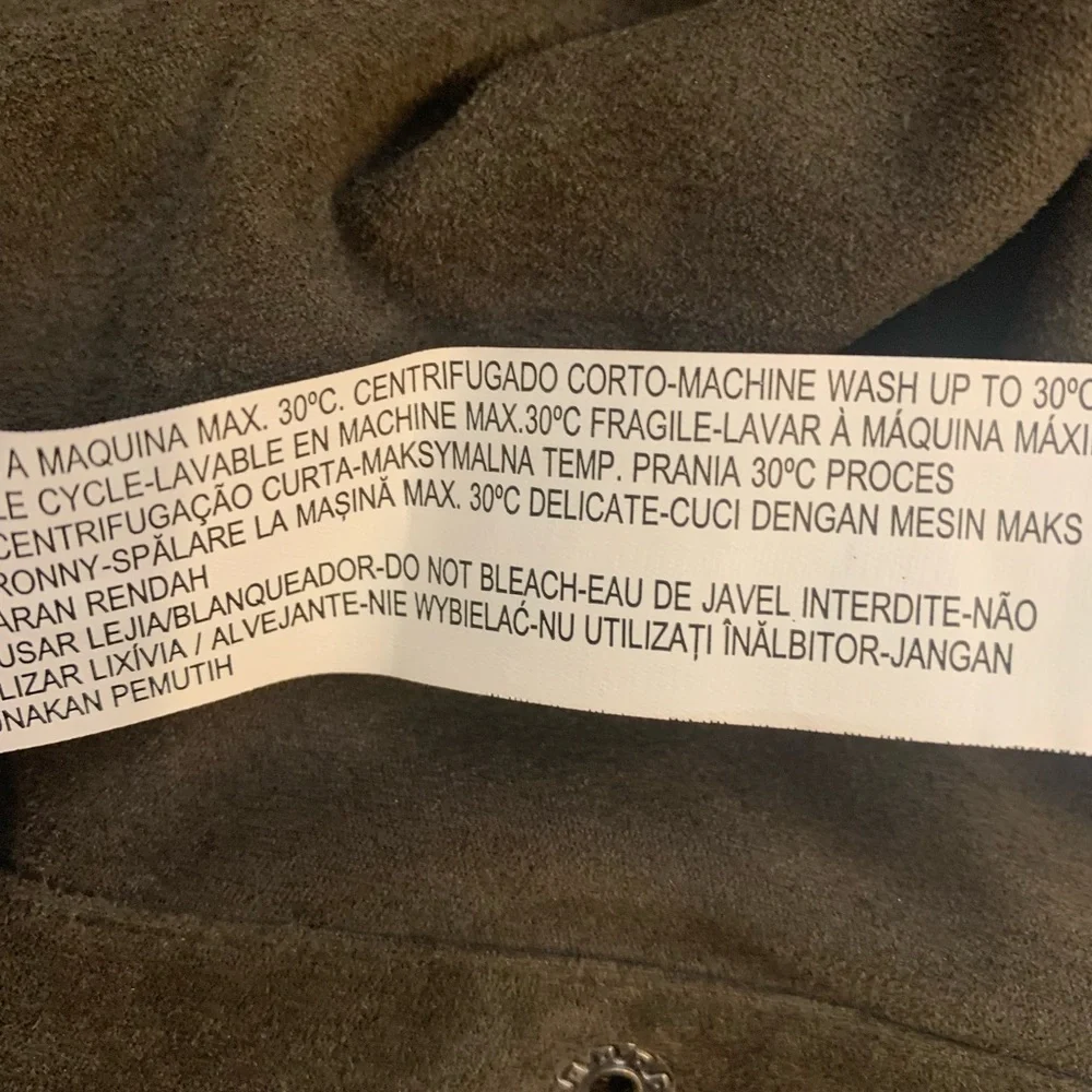 Zara Faux Suede Dark Green Shirt - Picture 7 of 7